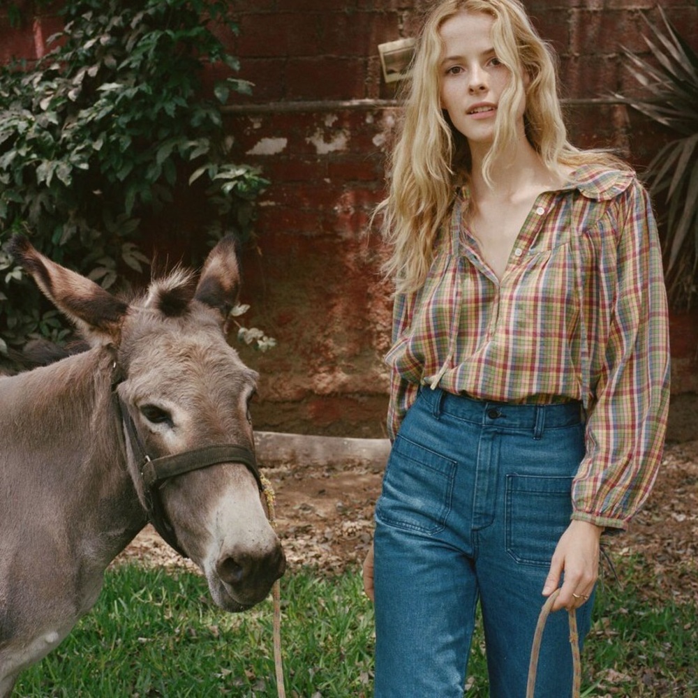 Doen plaid blouse